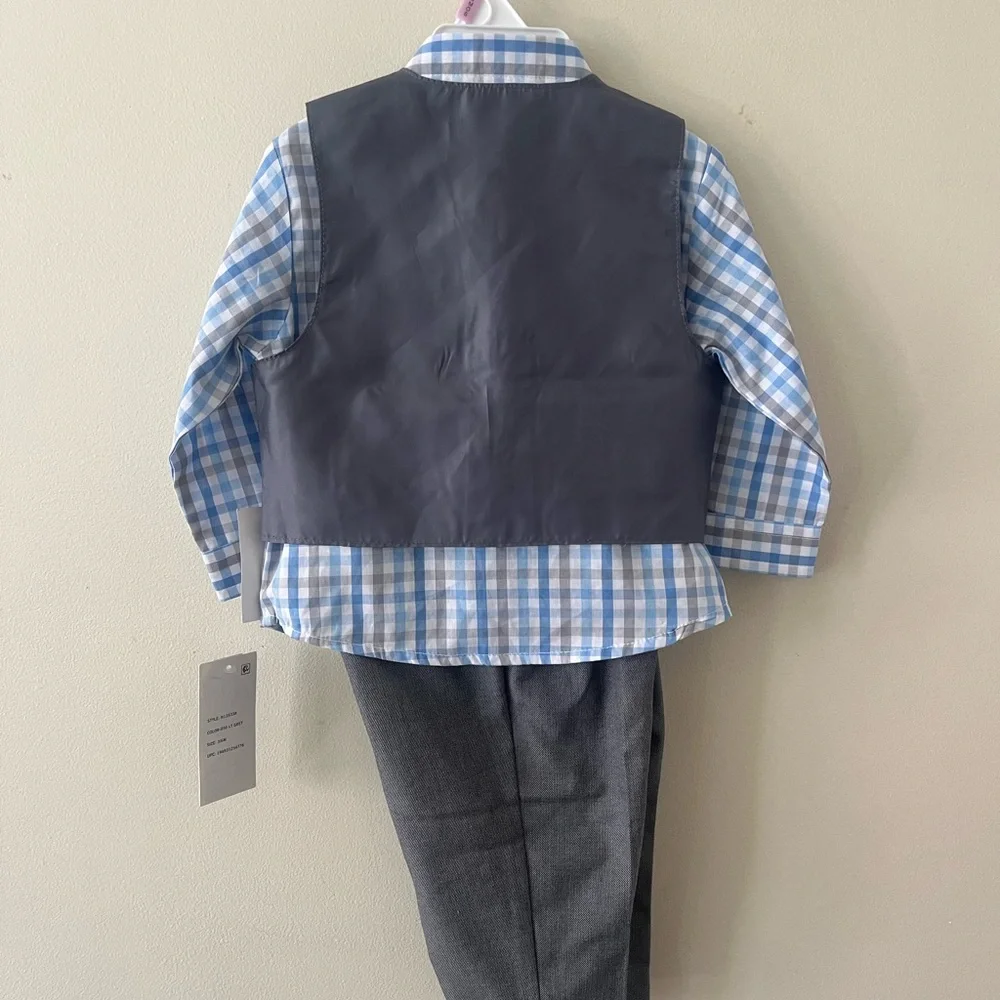 Nautica Gray and Blue Kids Vest Set